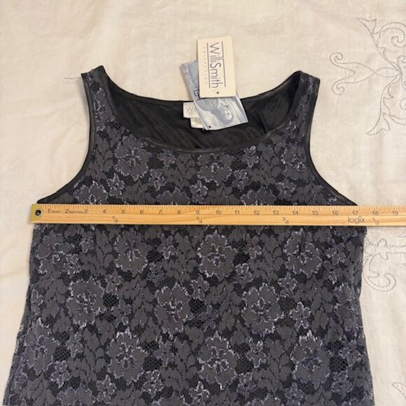 Willi Smith Y2K Babydoll Lace Top L Sleeveless Whimsigoth Fairy Grunge Black 90s - Picture 5 of 8